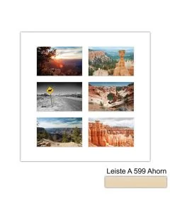 Galerierahmen Design 4230, 40x40, 6 Ausschnitte 10x15 ahorn-natur