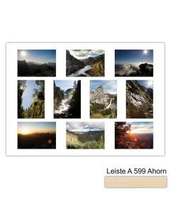 Galerierahmen Design 4240, 50x70, 10 Ausschnitte 13x18 ahorn-natur