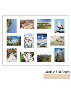 Galerierahmen Design 4243, 60x80, 12 Ausschnitte 13x18 ahorn-natur