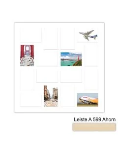 Galerierahmen Design 4245, 60x60, 16 Ausschnitte 10x15 ahorn-natur