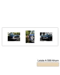 Galerierahmen Design 4249, 25x77, 3 Ausschnitte 13x18 ahorn-natur