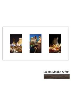 Galerierahmen Design 4201, 25x50, 3 Ausschnitte 10x15 mokka