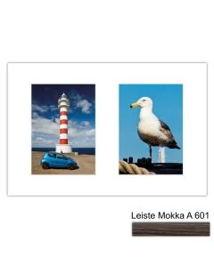 Galerierahmen Design 4204, 25x37,5, 2 Ausschnitte 13x18 mokka