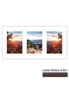 Galerierahmen Design 4205, 25x50, 3 Ausschnitte 13x18 mokka