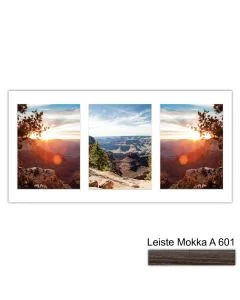 Galerierahmen Design 4209, 25x50, 3 Ausschnitte 15x20 mokka
