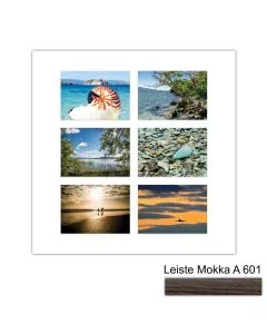 Galerierahmen Design 4236, 50x50, 6 Ausschnitte 13x18 mokka