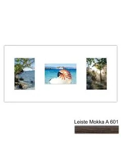 Galerierahmen Design 4251, 25x50, 3 Ausschnitte 10x15 mokka
