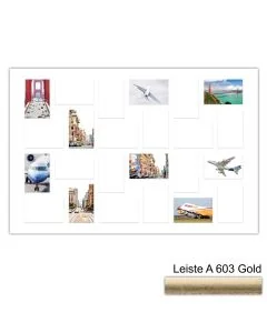 Galerierahmen Design 4244, 60x90, 24 Ausschnitte 10x15 altgold