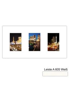 Galerierahmen Design 4201, 25x50, 3 Ausschnitte 10x15 schneeweiss