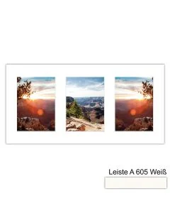 Galerierahmen Design 4205, 25x50, 3 Ausschnitte 13x18 schneeweiss