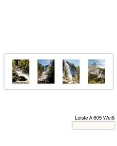 Galerierahmen Design 4206, 25x77, 4 Ausschnitte 13x18 schneeweiss