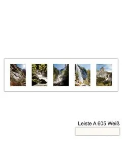 Galerierahmen Design 4207, 25x87,5, 5 Ausschnitte 13x18 schneeweiss