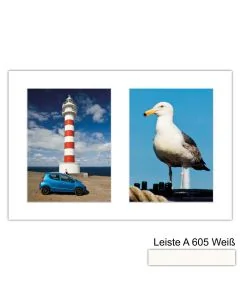 Galerierahmen Design 4208, 25x37,5, 2 Ausschnitte 15x20 schneeweiss