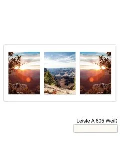 Galerierahmen Design 4209, 25x50, 3 Ausschnitte 15x20 schneeweiss