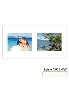 Galerierahmen Design 4220, 25x50, 2 Ausschnitte 15x20 schneeweiss