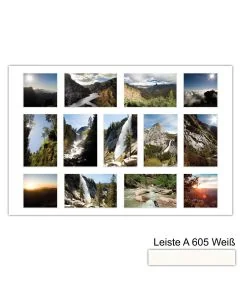 Galerierahmen Design 4233, 40x60, 9 Ausschnitte 10x15, 4 Ausschnitte 10x10 schneeweiss