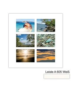 Galerierahmen Design 4236, 50x50, 6 Ausschnitte 13x18 schneeweiss