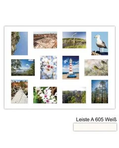 Galerierahmen Design 4243, 60x80, 12 Ausschnitte 13x18 schneeweiss