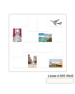 Galerierahmen Design 4245, 60x60, 16 Ausschnitte 10x15 schneeweiss