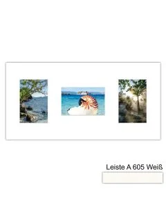Galerierahmen Design 4251, 25x50, 3 Ausschnitte 10x15 schneeweiss