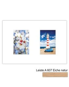 Galerierahmen Design 4200, 25x37,5, 2 Ausschnitte 10x15 braun-eiche-natur
