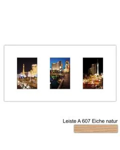 Galerierahmen Design 4201, 25x50, 3 Ausschnitte 10x15 braun-eiche-natur