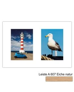 Galerierahmen Design 4204, 25x37,5, 2 Ausschnitte 13x18 braun-eiche-natur