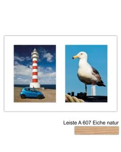 Galerierahmen Design 4208, 25x37,5, 2 Ausschnitte 15x20 braun-eiche-natur