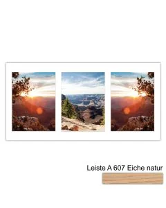 Galerierahmen Design 4209, 25x50, 3 Ausschnitte 15x20 braun-eiche-natur