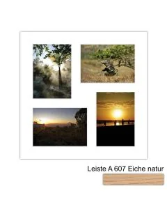 Galerierahmen Design 4229, 40x40, 4 Ausschnitte 13x18 braun-eiche-natur