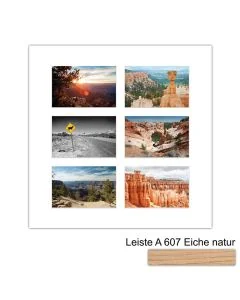 Galerierahmen Design 4230, 40x40, 6 Ausschnitte 10x15 braun-eiche-natur