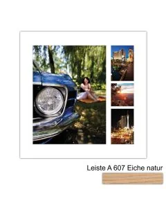 Galerierahmen Design 4234, 50x50, 1 Ausschnitt 30x40, 2 Ausschnitte 10x15, 1 Ausschnitt 10x10 braun-eiche-natur