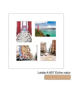 Galerierahmen Design 4235, 50x50, 4 Ausschnitte 15x20 braun-eiche-natur