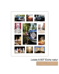 Galerierahmen Design 4237, 50x60, 1 Ausschnitt 20x30, 8 Ausschnitte 10x15, 2 Ausschnitte 10x10 braun-eiche-natur