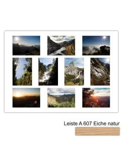 Galerierahmen Design 4240, 50x70, 10 Ausschnitte 13x18 braun-eiche-natur