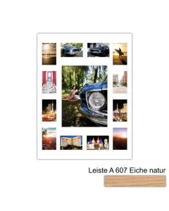 Galerierahmen Design 4242, 60x80, 1 Ausschnitt 30x40, 12 Ausschnitte 10x15 braun-eiche-natur