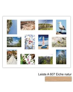 Galerierahmen Design 4243, 60x80, 12 Ausschnitte 13x18 braun-eiche-natur
