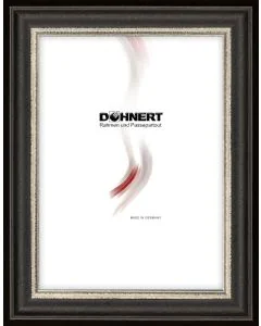 Holzrahmen D2520 Schwarz mit Silberkante