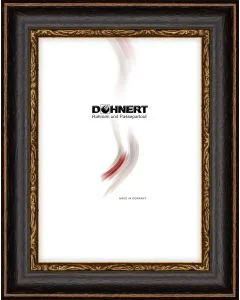 Holzrahmen D2820 Schwarz mit Goldkante