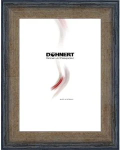 Holzrahmen D299 dunkelblau-gelb matt