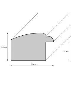 Holzrahmen D322 grau-schwarz matt