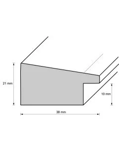 Holzrahmen D380 weiß-grau matt