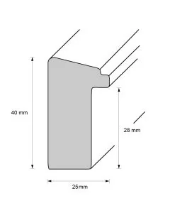 Holzrahmen M2540 Schwarz-Silber