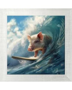 Poster mit Motiv 'Surfing Pig'