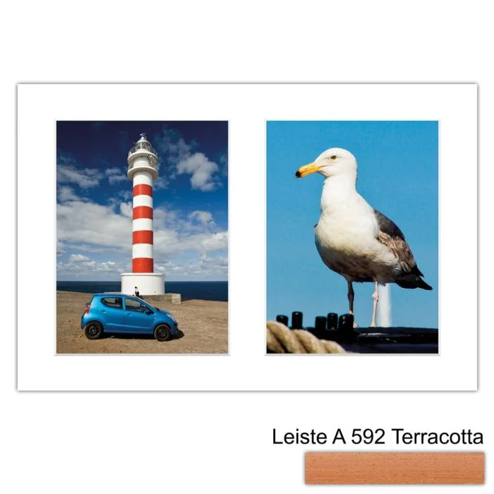 Galerierahmen Design 4208, 25x37,5, 2 Ausschnitte 15x20 terracotta