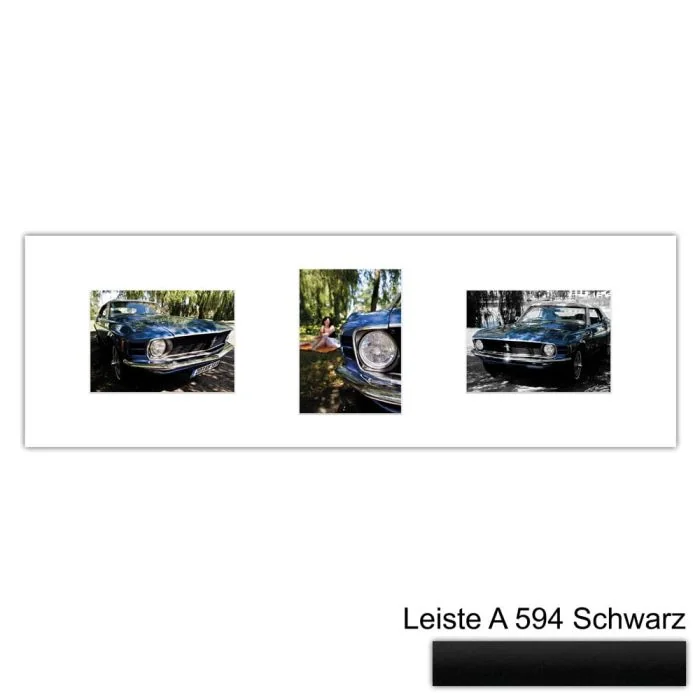 Galerierahmen Design 4249, 25x77, 3 Ausschnitte 13x18 mattschwarz