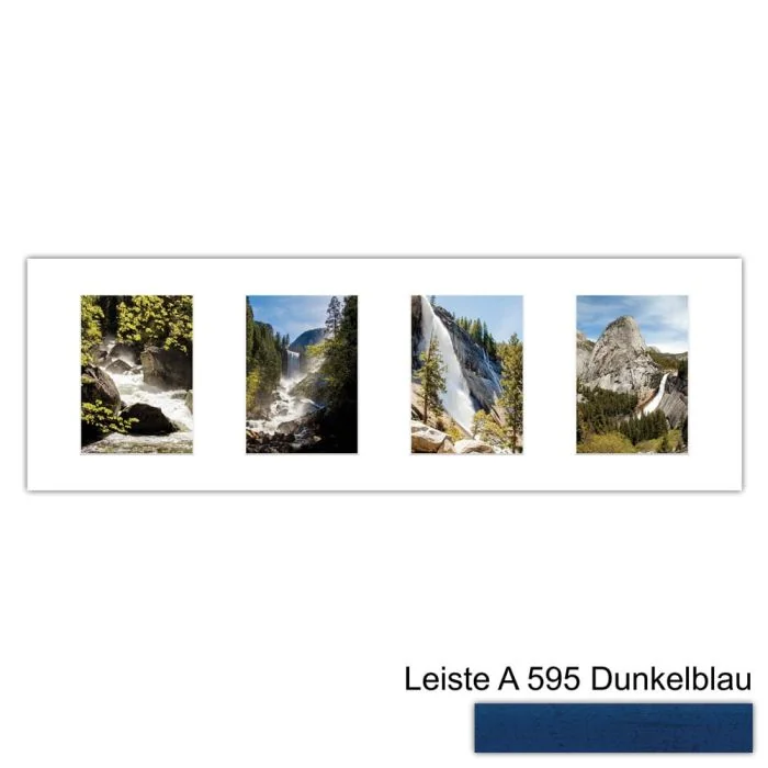 Galerierahmen Design 4206, 25x77, 4 Ausschnitte 13x18 dunkelblau