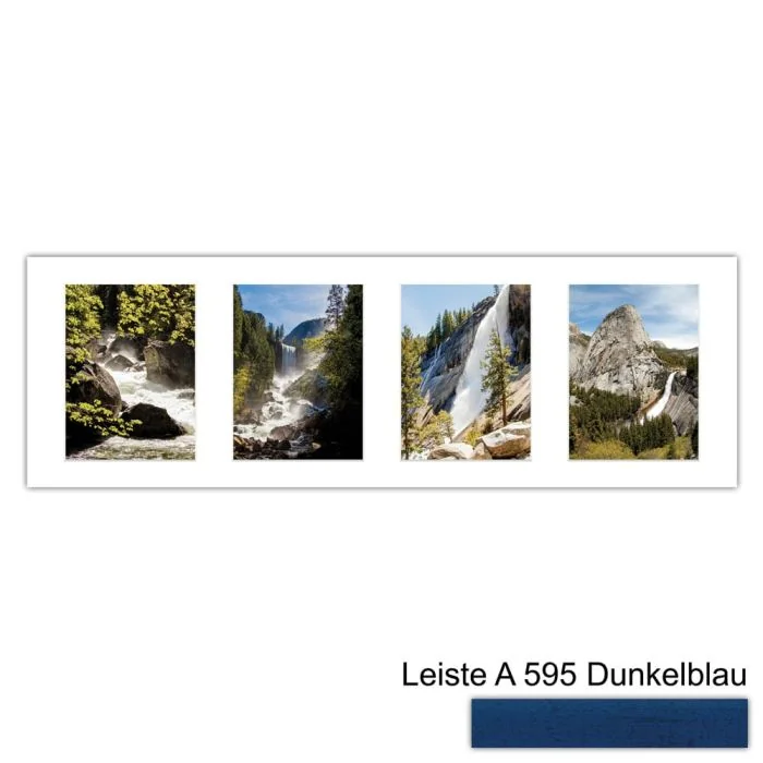 Galerierahmen Design 4210, 25x77, 4 Ausschnitte 15x20 dunkelblau