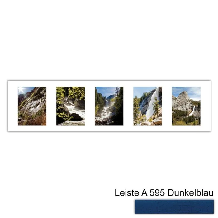 Galerierahmen Design 4211, 25x100, 5 Ausschnitte 15x20 dunkelblau
