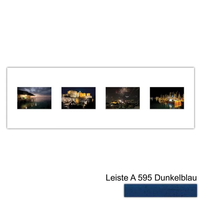 Galerierahmen Design 4214, 25x77, 4 Ausschnitte 10x15 dunkelblau